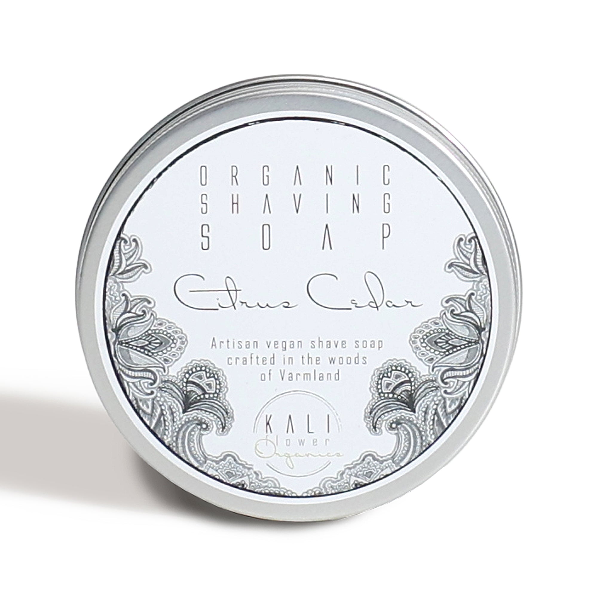 Vegan artisan Shaving Soap Citrus and Cedarwood KaliFlower Organics