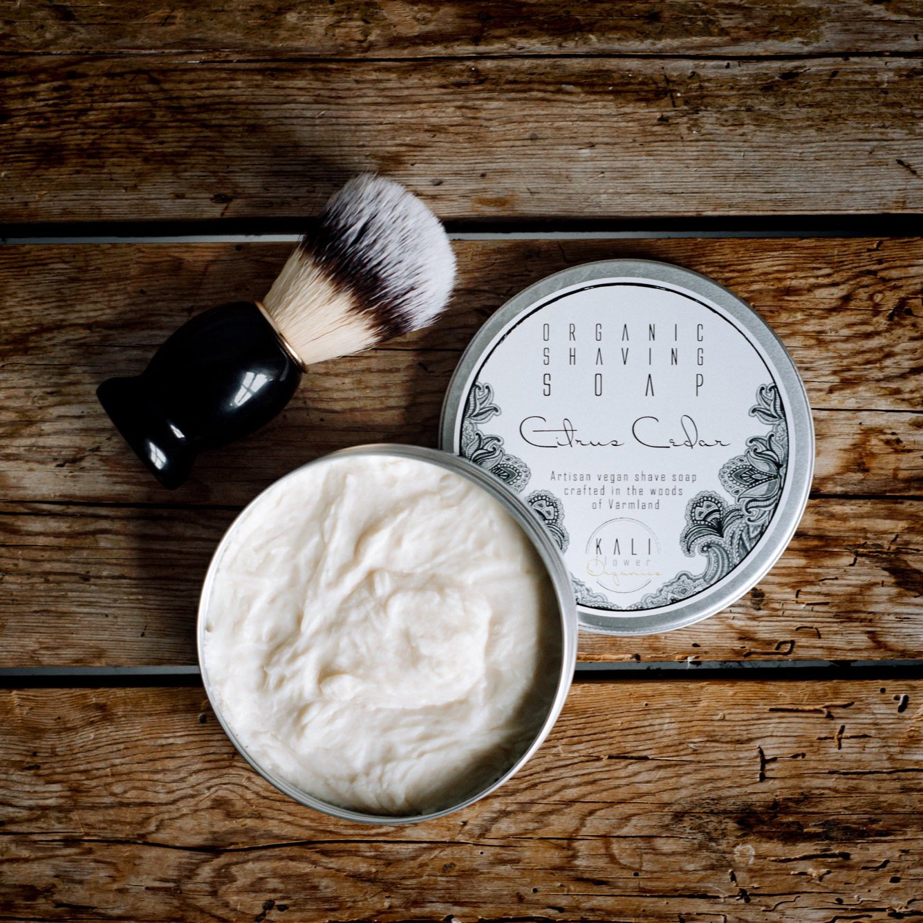 Vegan artisan Shaving Soap - Citrus and Cedarwood