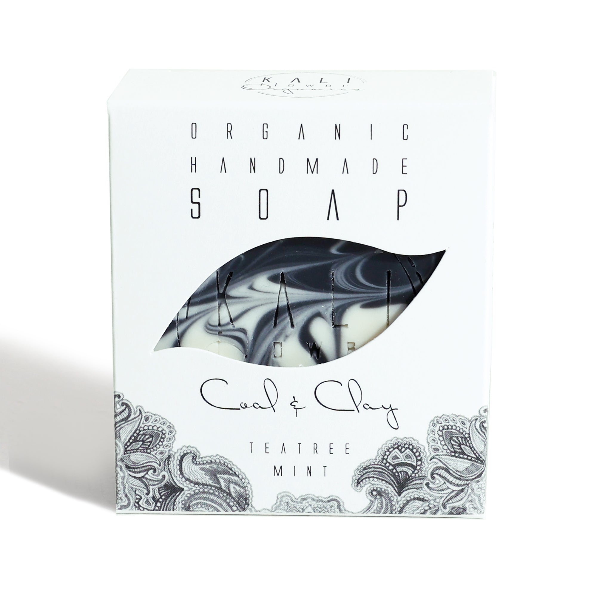 Ekologisk handgjord tvål -  Coal & Clay - Detox Soap med Tea tree, Lavendel och Mynta