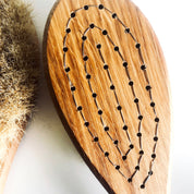 Bath brush with handle - oiled oak